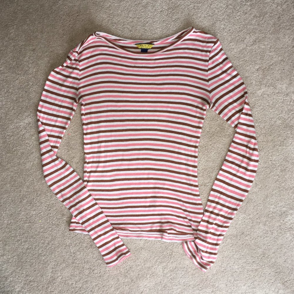 Stripped Ribbed Long Sleeve Top